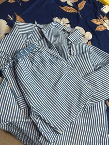 Blue Striped Pajama Set
