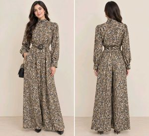 Leopard Print Jumpsuit with Belt