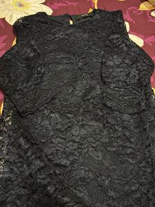 A blue net one piece.