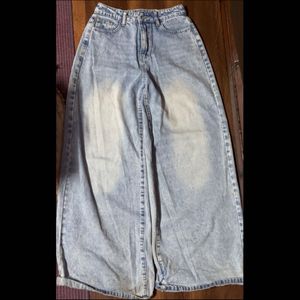 Wide Leg Light Wash Denim Jeans