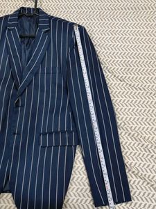 Men's Striped Navy Blazer
