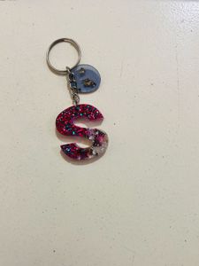 Custom SR Letter Resin Keychain Set