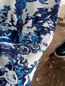 Blue &amp; White Floral Maxi Dress