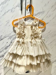 Elegant Ivory &amp; Gold Party Dress Size 20