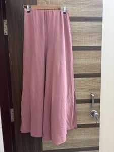 wide leg hammered poly pants