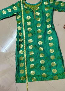 Elegant Green Floral Kurta✨