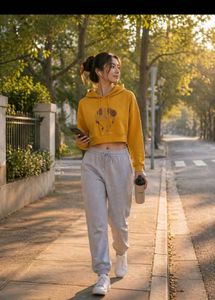 Racerback Active Sports Bra and yellow hoodie