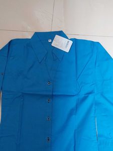 New blue Long Sleeve Button-Up Shirt
