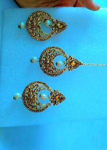 Elegant gold earing magtika set