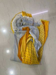 Women Grey &amp; Blue Colour Saree