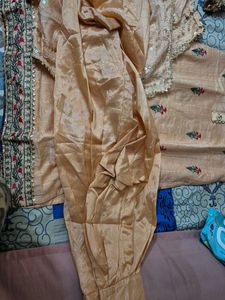 Elegant Peach Embroidered Kurta patyala dupatta S