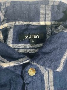 zudio Men's Plaid Short Sleeve Shirt
