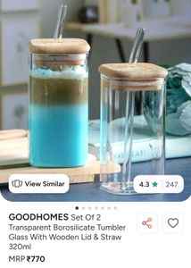GoodHomes Glass Canisters with Bamboo Lid &amp; Straw