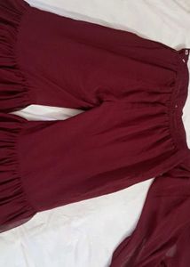 Elegant 3 Pc Maroon Sharara Suit Set🥀