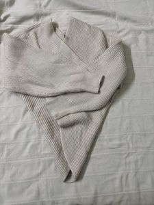 Ribbed Wrap Top Sweater