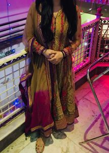 Embroidered Net Kurta Set