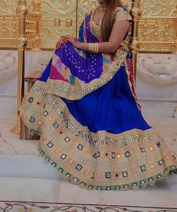Stunning Royal Blue &amp; Gold Lehenga Choli