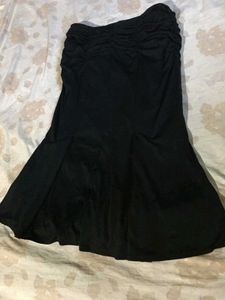 Chic Black Ruched Maxi Skirt