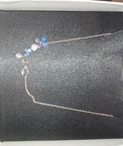 Silver Blue Butterfly Infinity Necklace