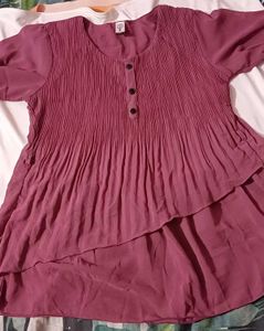 Dusty Rose Puff Sleeve Smocked Top for Women
