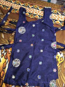 Embroidered Blue Silk Choli