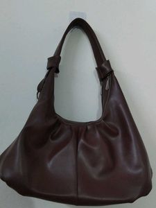 Chic Brown Faux Leather Hobo Bag