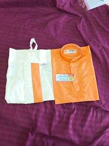 Elegant Orange Kurta Set for upto 2 years baby boy