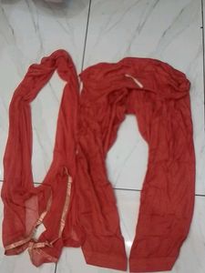 Elegant Red Kurta with Gold Embroidery