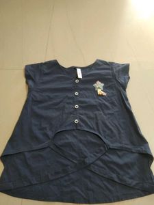 Stylish Navy Blue Kurta with Applique