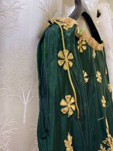 Green &amp; Red Embroidered Heavy Lehenga Choli Set