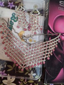 Sparkling Pink &amp; Crystal Choker Set