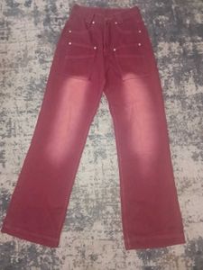 Red Wide Leg Jeans