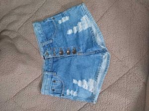 Distressed Denim Shorts