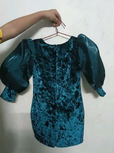 Velvet Teal middi dress
