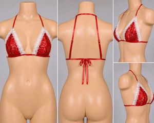 Red Lace Halter Bra(400)