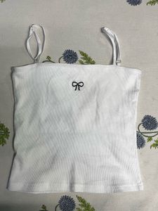 Cute White Cami Top with Bow
