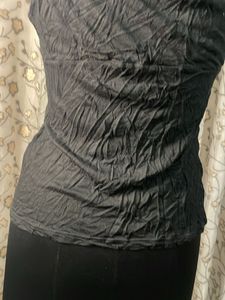 Chic Black V-Neck Ruched Tank Top