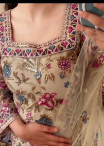 Pakistani Suit with extra embroidery done