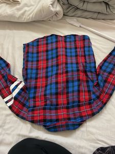 Benetton Plaid Long Sleeve Shirt