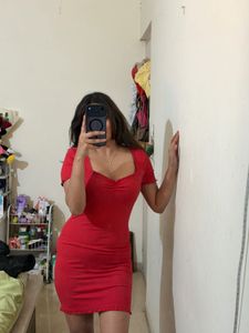 Chic Red Bodycon Mini Dress