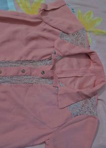 peach short sleeve shirt