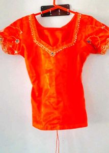 Orange Net Lehenga
