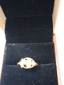 Elegant Gold Ring with Clear Stones