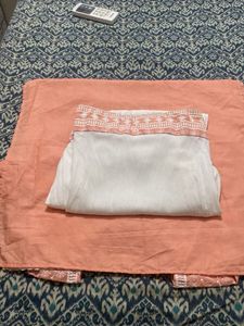Elegant Peach Embroidered Kurta Set