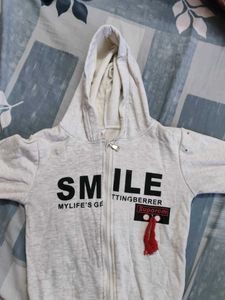 Kids Grey "SMILE" Hoodie Jacket