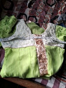 Never Used Lime Green Embroidered Salwar Kameez