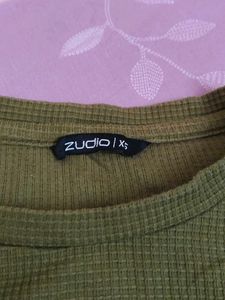 Olive Green Textured T-Shirt
