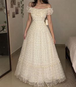 off shoulder vintage lace dress