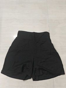 Black cotton shorts. waist 26 to 28