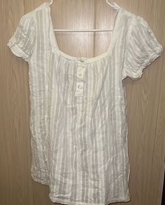 White Striped Tunic Top